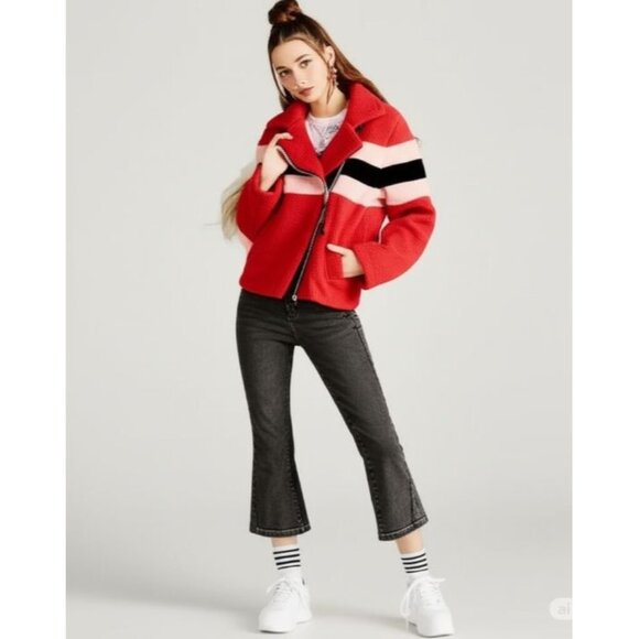 Juicy Couture Black Label Sherpa Teddy Bear Y2K Satin Lined Jacket Medium NWOT - Picture 3 of 16